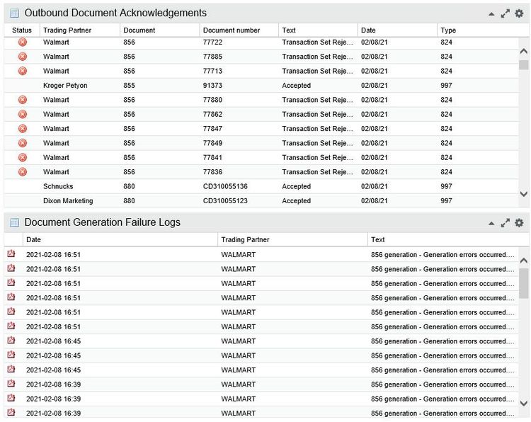 Radley iR⁎EDI Outbound Document Acknowledgements