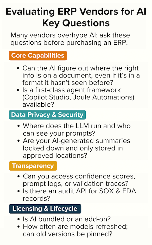 Evaluate ERP Vendors for AI