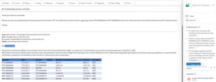 Microsoft Copilot for Finance Collections Coordinator