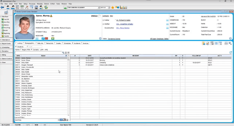 Administrator's Plus Student Record
