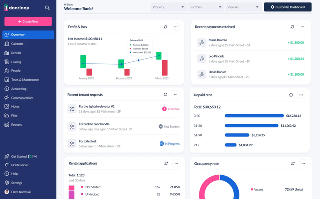 DoorLoop: Dashboard