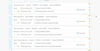 Freightview: Shipments