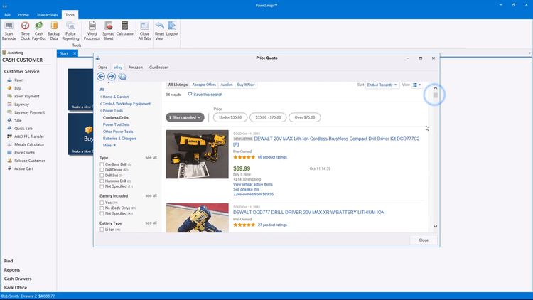 eBay integration with PawnSnap