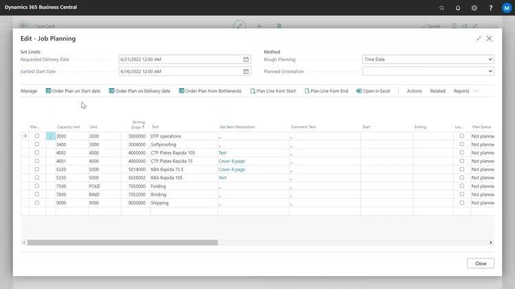 PrintVis Job Planning Scheduler