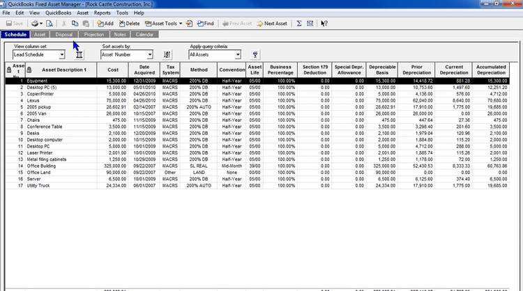 ProSeries Fixed Asset Management Software