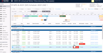 QAD Adaptive: Manufacturing Schedules