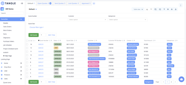 Tangle ERP: Quotes