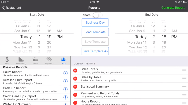 Reports in TouchBistro