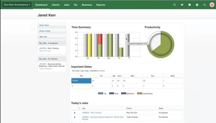 Xero Practice Manager Timesheet Dashboard