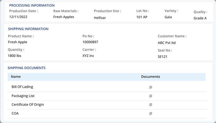 Track Required FSMA 204 Records in SmartFoodSafe