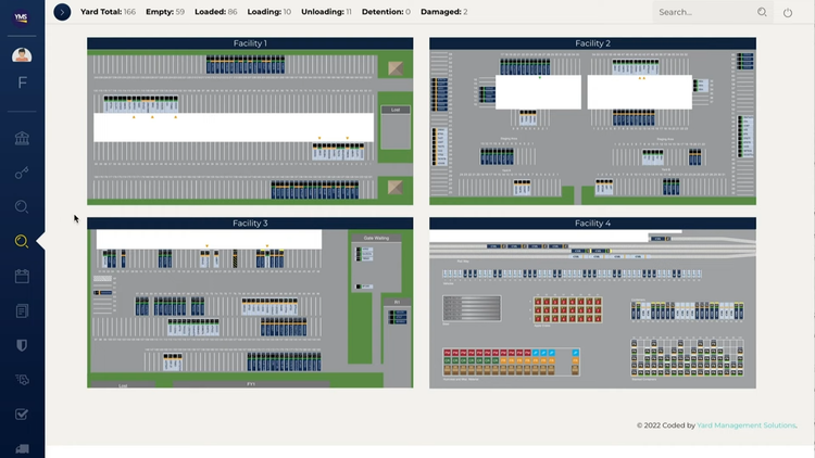 Screenshot of interactive yard map